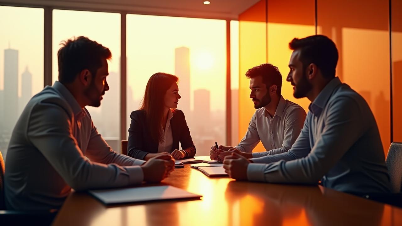 Professional business meeting in Delhi office